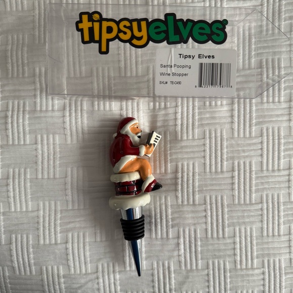 ❤️ Tipsy Elves Santa Pooping Wine Stopper - Picture 1 of 5